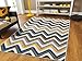 New Fashion Luxury Chevron 5x8 Large Rugs For Living Room Cheap Gray Cream Blue Yellow Brown Washable Zig Zag Floor Carpet Blues Modern Abstract Nice Rug For Dining, 5x8 Rug