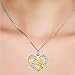 YFN Sterling Silver Mothers Love Crystal Heart Pendant-Necklace 18