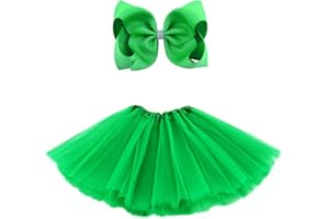 BGFKS 5 Layered Tulle Tutu Skirt for Girls with Hairbow, Ballet Dressing Up Kid Tutu Skirt