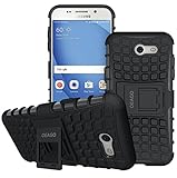 For Samsung Galaxy J3 Emerge Case, J3 Prime / J3 Mission / J3 Eclipse / J3 2017 / J3 Luna Pro / Sol 2 / Amp Prime 2 / Express Prime 2 Case, OEAGO Tough Rugged Dual Layer Case with Kickstand (Black)