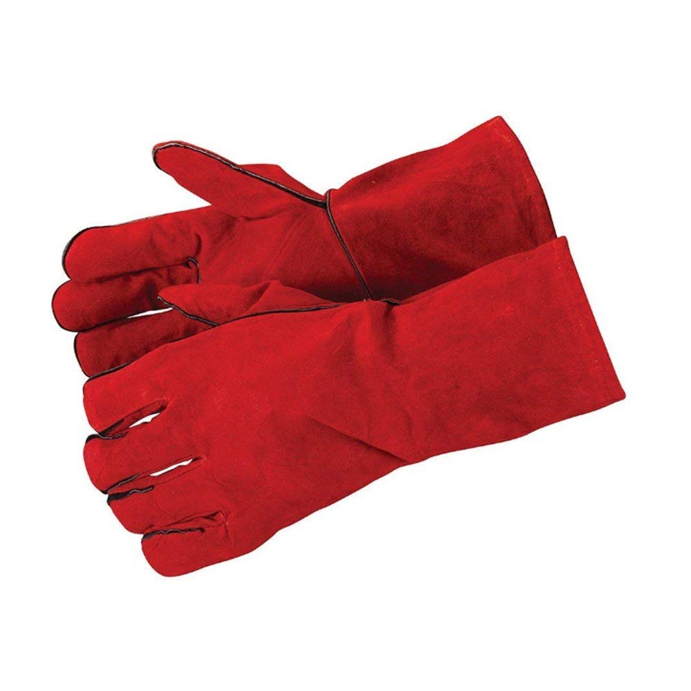 FZTEY Red Heat Resistant Guant, Welding High Temperature Gloves, Stove