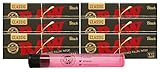 RAW Black Natural Unrefined 1 1/4 Rolling Papers (6 Packs) with Rolling Paper Depot Doob Tube