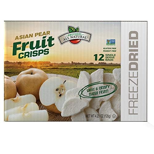 BROTHERS ALL NATURAL FREEZE DRIED FRUIT CRISPS, ASIAN PEAR, 0.35 OZ (PACK OF 24), MADE WITH 100% FRUIT, GLUTEN FREE, SOY FREE, VEGAN, HEATHY SNACK, LUNCH BOX READY