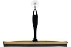INTERDESIGN iDesign Bathroom Shower Squeegee with Wall Hook - Black/Soft Brass