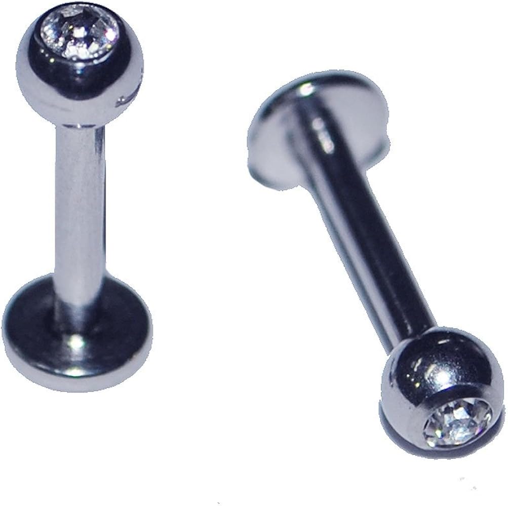2x 14g 14 Gauge 3/8" 316L Stainless Steel Lip