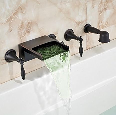 Gowe Wall Mount 5pcs Bathroom Waterfall Bathtub Faucet Bath