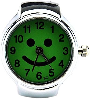 Cute Smiling Face Creative Girls Quartz Finger Ring Watch with Gift Box