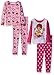 Disney Girls' Toddler Nancy 4-Piece Cotton Pajama Set, Fancy Pink, 4T
