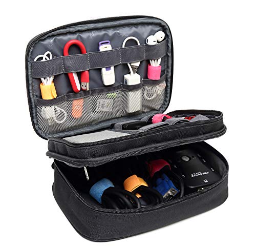 image for KAYOND Electronics Organizer Travel Bag Accessories Cable Cord Gadget 