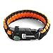 X-Plore Gear Emergency Paracord Bracelets | Set of 2| The Ultimate Tactical Survival Gear| Flint Fire Starter, Whistle, Compass & Scraper | Best Wilderness Survival-Kit - Black(K)/Orange(K)