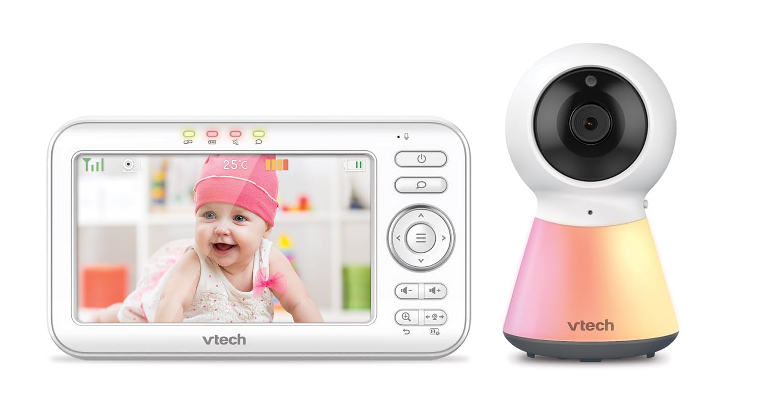 Vtech VM5254 Baby Monitor with Camera,5 Inch LCD Colour Screen,Night Vision,Two Way Talk, Lullabies and Night Light