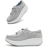 Oude Women’s Orthopedic Platform Loafers – 2 Inch Rocker Sole Boat Shoes with Arch Support, Comfortable Slip-Ons for Walking, Work, Nurses, Standing All Day