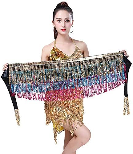 Ladies Belly Dance Belt Sequin Tassel Skirt Fringe Hip Skirt Scarf Wrap