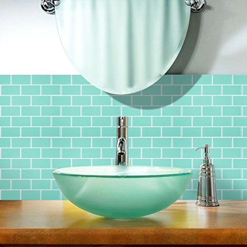 HUE DECORATION Green Peel and Stick Backsplash, Stick On Tiles Kitchen