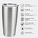 MASVIS 20oz Tumbler Double Wall Vacuum Insulated Coffee Mug Stainless Steel Coffee Cup with Lid, Travel Mug Works Great for Ice Drink, Hot Beverage (2 pack, Stainless Steel)