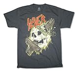 Slayer Cross Through Skull 2015 Tour Mens Black T Shirt