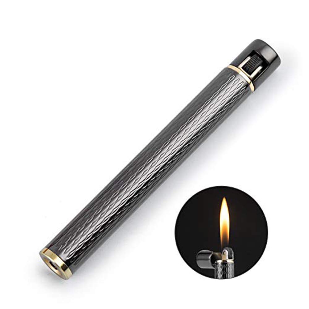 cigarette shaped butane lighter GOLDNCONN Cigarette Shaped Butane Refillable Lighter Fire Starter with  Back-up Flints Gifts for Men Women Lady (Black) in Kenya