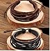 COOLLA 2-Pack Leather Black & Brown Bracelets - Fashion Adjustable Leather Wristband and Rope Cuff Bracelet - Great for Men, Women, Teens, Boys, Girls Sl1