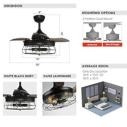 Parrot Uncle Ceiling Fans with Lights and Remote