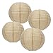 Andaz Press Hanging Paper Lanterns Decorations, Burlap Printed Paper, 8-inch and 10-inch, 4-Pack, Not Real Fabric, Wedding Bridal Baby Shower Birthday Christmas Outdoor Dessert Table Decor Supplies