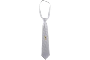 First Communion White Satin Brocade Tie with Chalice Design, 14 Inch