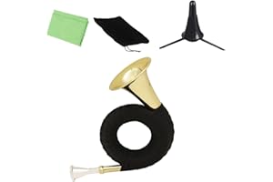 Totority Professional Waldhorn Brass Instrument, Beginner B♭ Key Hunting Horn, Gold and Black Colors, Suitable for Music Stud