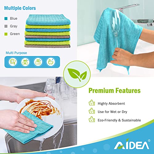 AIDEA Microfiber Cleaning Cloths6PK, Kitchen Towels Cleaning Dish
