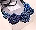 Handmade Ribbon Gradual Resin Flower Bib Statement Choker Collar Beach Necklace