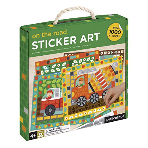 Petit Collage Mosaic Sticker Art Kit with Over 1000 Stickers, Vehicles - Thumbnail 5