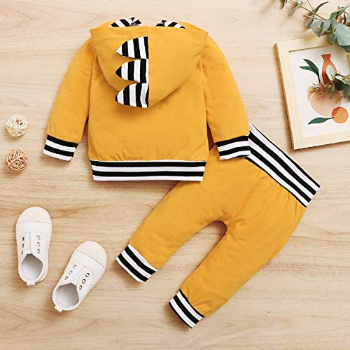 DaMohony Peuter Baby Jongens Outfit Kledingset Lange Mouwen Hooded Shirt + Broek voor 0-18 Maanden - Image 4
