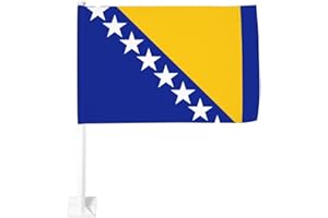 Bosnia Bosnian Flag 12x18 Inch Double-Sided Car Flag - Weather-Resistant Flag, Suitable For Most Car Models