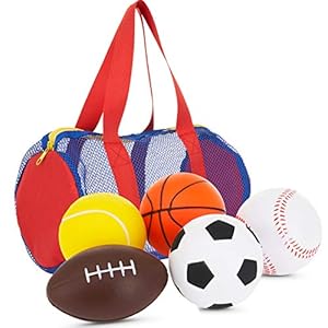 Balls for Kids, Toddler Sports Toys – Set of 5 Foam Sports Balls + FREE Bag – Perfect for Small Hands to grab – Ball…