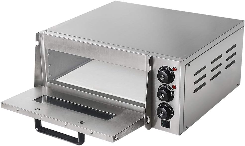 350°C Fornetto elettrico in acciaio inox alla Pietra refrattaria Back  Surface GZZT Forno per Pizza Elettrici Fornetti 400 X 400 mm professionale  2000W Gastro pietra forno Fornetti elettrici per pizza Casa e