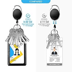 Teskyer Badge Reel, 2 Pack Retractable Badge