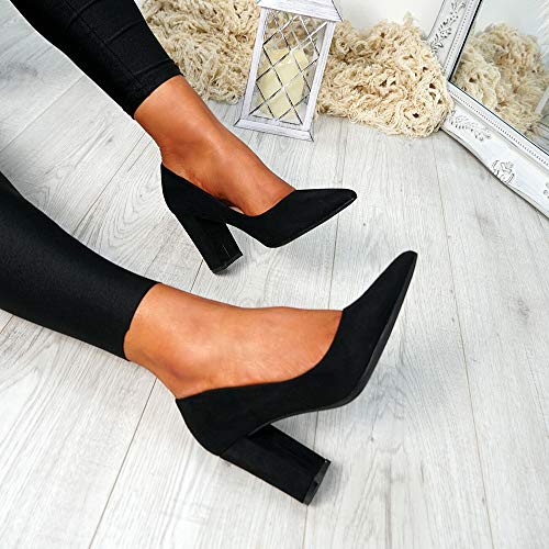 Women's Block Heel Pumps Round Toe Heels Sexy Elegant Slipon Comfort