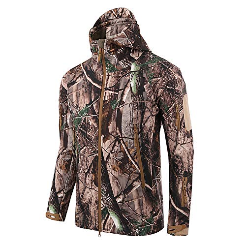 Clearance! Men's Waterproof Shell Military Tactical Jacket Outdoor Camouflage Hunting Hooded Coat
