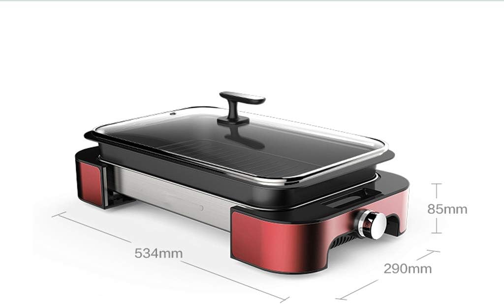 review zaizai Compact Electric Grill,One-Key Operation with 5 Adjustable Temperatures Electric Oven Electric Grill Indoor Hot Pot Multifunctional 1000W Non-Stick