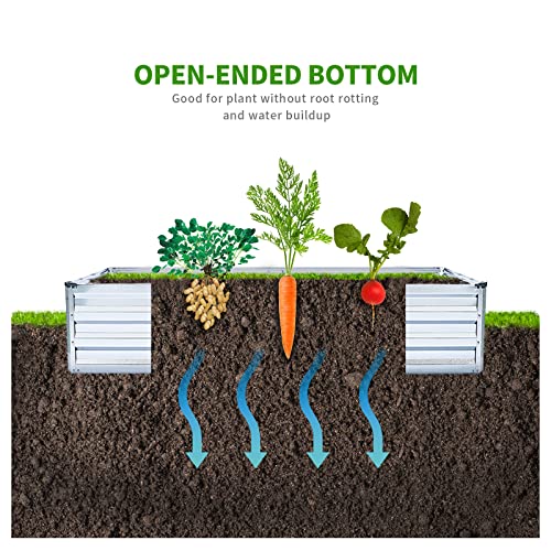 Veezyo Raised Garden Bed With Shelf Elevated Metal Planter With Legs