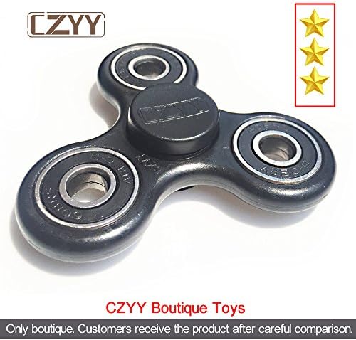 CZYY Black Spinner Fidget EDC ADHD Focus Toy Ultra Durable High Speed Si3N4 Hybrid Ceramic Bearing 1-3 Min Spins , Non-3D Printed