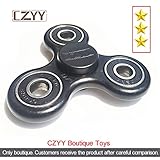 CZYY Black Spinner Fidget EDC ADHD Focus Toy Ultra Durable High Speed Si3N4 Hybrid Ceramic Bearing 1-3 Min Spins , Non-3D Printed