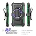 LG Escape 3 Case, LG Phoenix 2 Case, LG K8 Case, Venoro Hybrid Full Body Heavy Duty Armor Holster Defender Case Cover with Kickstand and Swivel Belt Clip (Green)