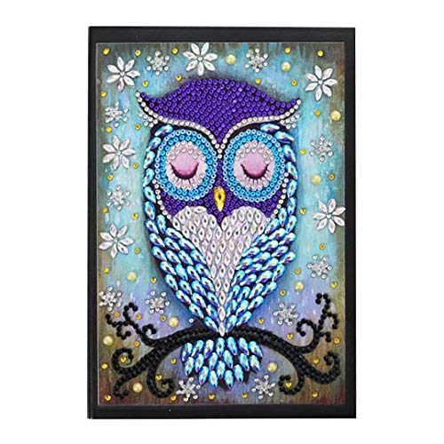 qiaoniuniu Diamond Painting for Kids Mosaic Making A5 Notebook Journals Notepad Gifts for Christmas (Owl)