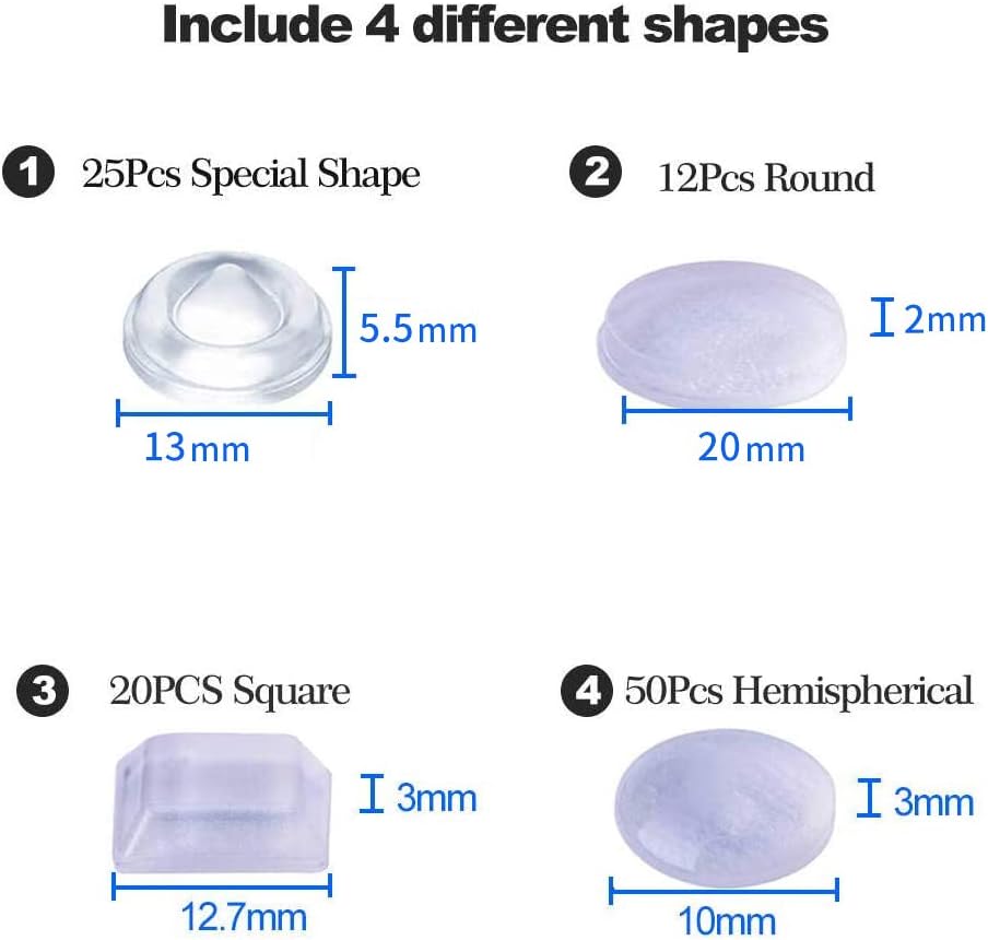 Uni-Fine 4 Sizes Transparent Silicone Pads - Image 5