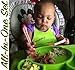 Silicone Placemat & Bib Set by Kidyme™ All-in-One Kids Flatware Dining Tray - Includes Suction Plate, Silicone Bucket Baby Bib With Adjustable Snaps, Child Cup, Fork with Spoon - Dishwasher Safe