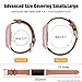 Mornex Leather Band Compatible with Fitbit Charge 3/ Charge 4, Replacement Genuine Leather Bands for Women Men(Pink Connector and Brown)