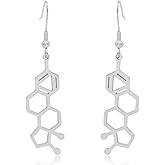 Estrogen Molecule Stainless Steel Dangle Earrings