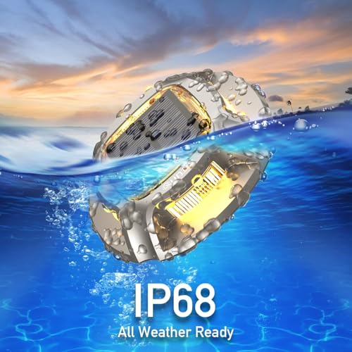 Quntis 8 x Outdoor Aluminium Solar LED Step Lights, IP68 Waterproof, Cold / Warm White Solar Lights Outdoor Garden, Solar Spotlight for Paths Pool Stairs Sidewalk
