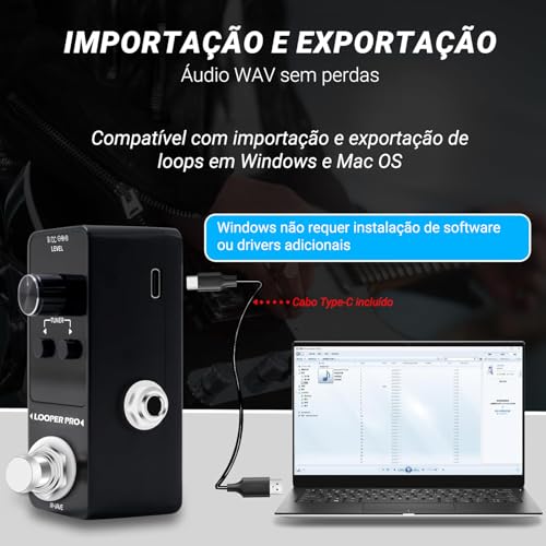 VEDO M-VAVE Pedal Looper para Guitarra com 9 Loops, 40 Minutos de Tempo de Gravação, Loop Station com Afinador, Overdub, Looper para Guitarra, Música e Esportes