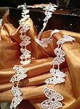 5 Yard Lot , Detailed Butterfly Venise Lace Trim, WHITE, 3/4 Inches