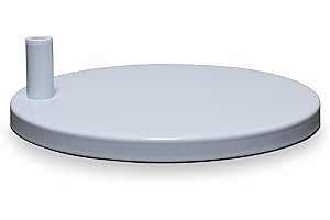 Neatfi 9.84" Diameter Round Weighted Base 19.62 lbs, Sturdy Replacement Lamp Base for Desk & Magnifying Lamps, Heavy Base for Home Office, Compatible with 0.5" Diameter Poles (White)